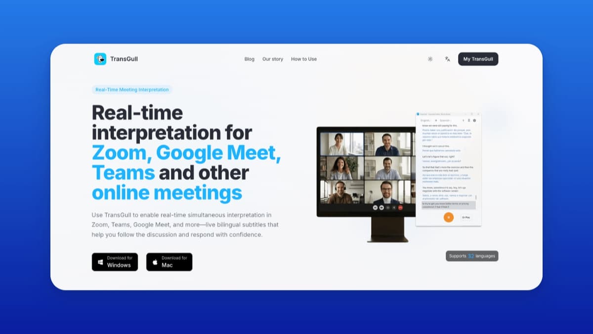 Online Meeting Real-Time Translation Update: TransGull Now Supports Two-Way Simultaneous Interpretation